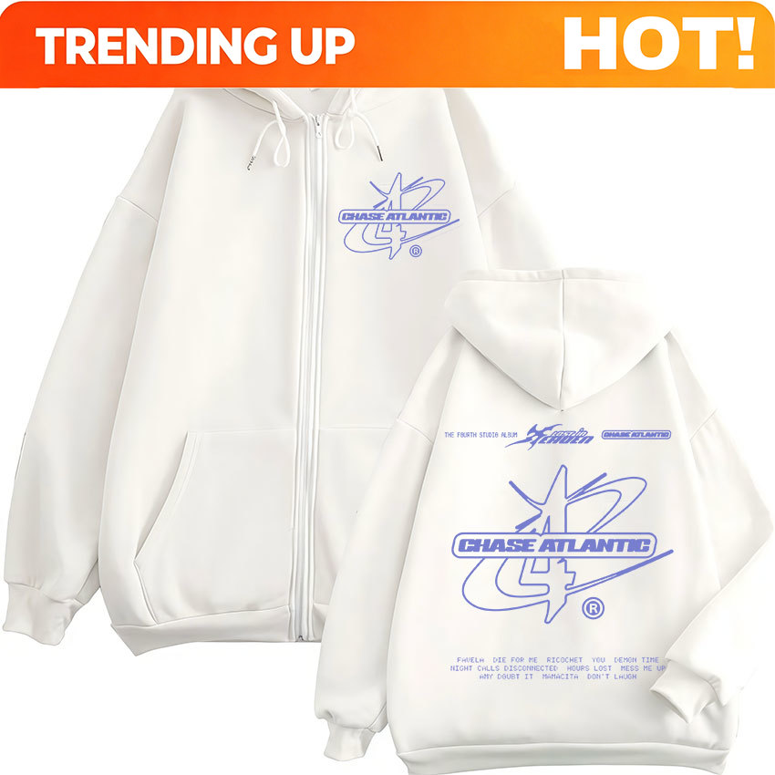 Mens Fashion Zip Up Hoodies - ロックバンド チェイス・アトランティック ロスト・イン・アーレン 4ツアー2025 プリント ジップアップパーカー