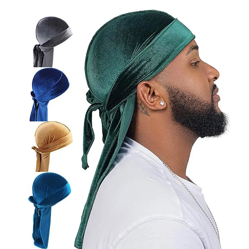 Men'S Fashion With Hat - kkjoy ユニセックスベルベットデュラグバンダナターバン通気性ロングテールキャップヒップホップヘッドバンドスタイリッシュな男性女性帽子海賊帽子