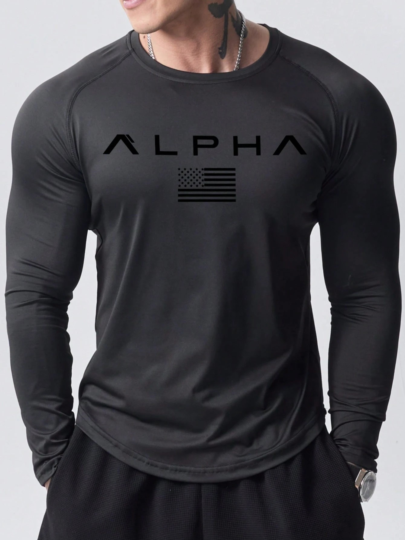 Mens Fashion Clothes - 2025年春・秋向け、ストリートファッションと快適さを兼ね備えた3Dレタープリントの新作メンズ長袖Tシャツ