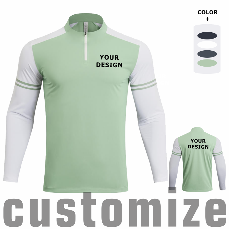 Men'S Fashion T Shirts - カスタムDIY長袖ハーフジップTシャツ メンズ 伸縮性トレーニングジムフィットネスワークアウトスポーツジャージ アスレチックランニングシャツ メンズ