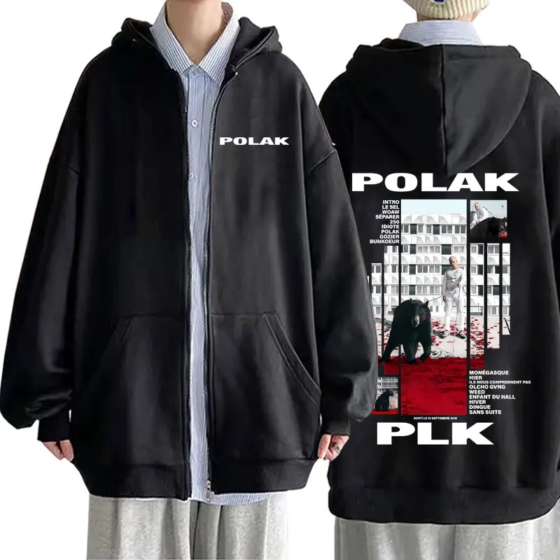 ラッパー、Plk Polakのプリント入りジップアップパーカ - Mens Fashion Zip Up Hoodies のレビューと価格