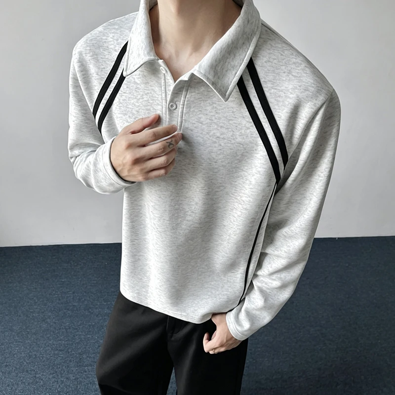 ストライプ柄のパネルが組み合わされた、メンズ用長袖ポロシャツ - Mens Fashion Summer のレビューと価格