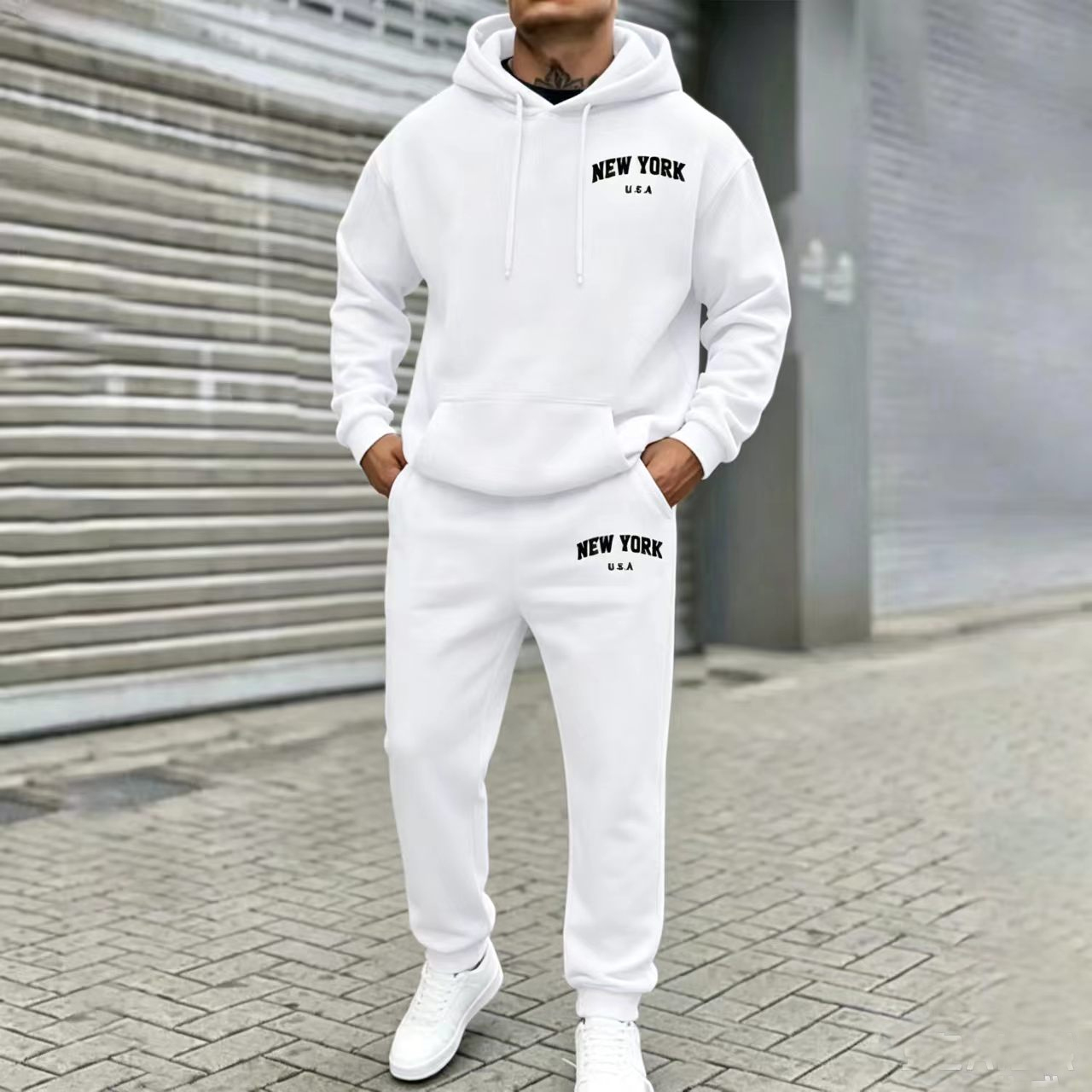 アメリカ、ニューヨークシティのプリントが施されたメンズ用スウ - Men'S Fashion New York のレビューと価格