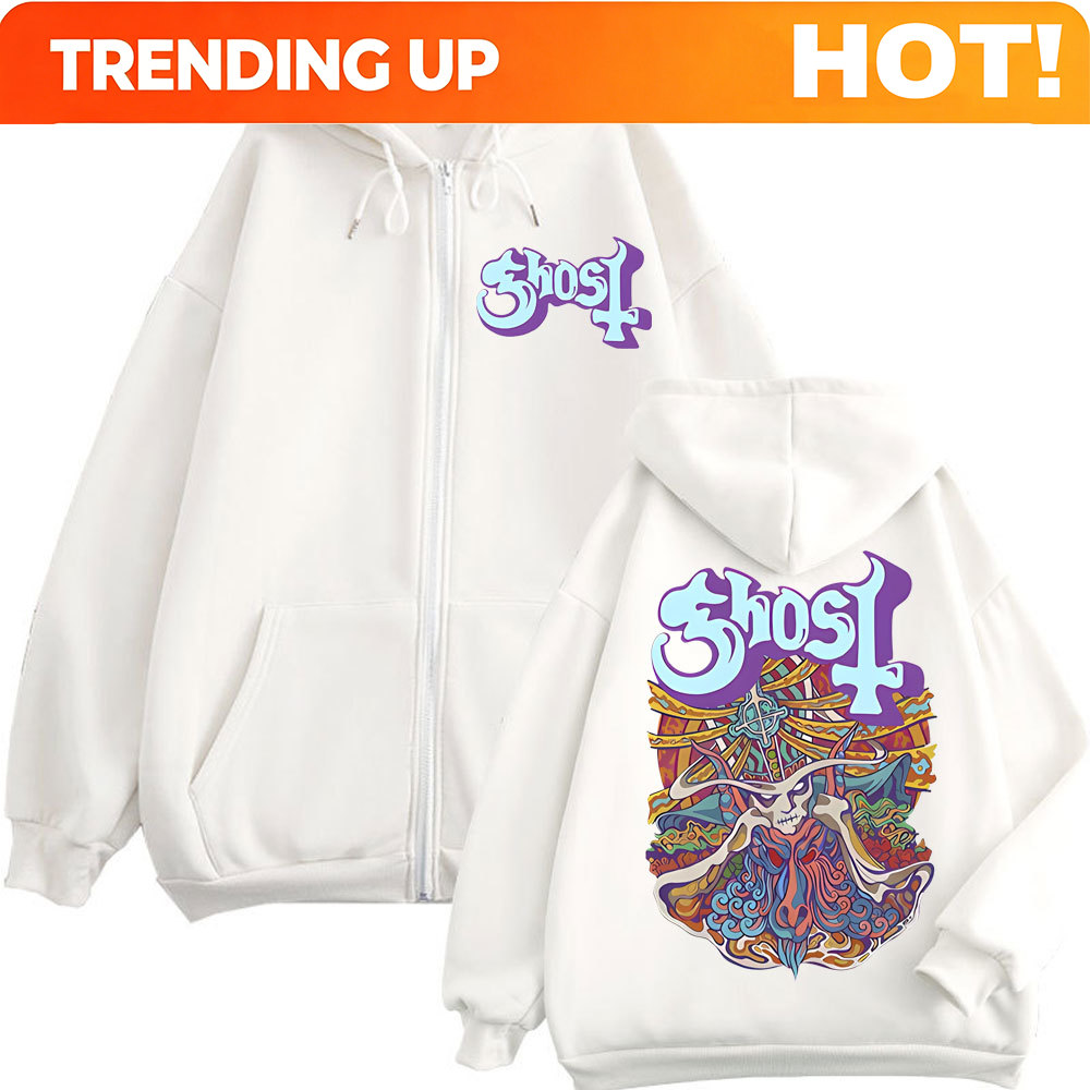 ゴーストバンドグラフィックジッパーパーカー男性女性ファッショ - Mens Fashion Zip Up Hoodies のレビューと価格
