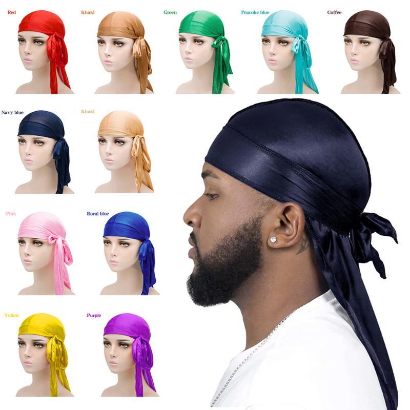 ユニセックスシルキーロングテールドゥーラグ海賊帽子ターバンフ - Men'S Fashion With Hat のレビューと価格