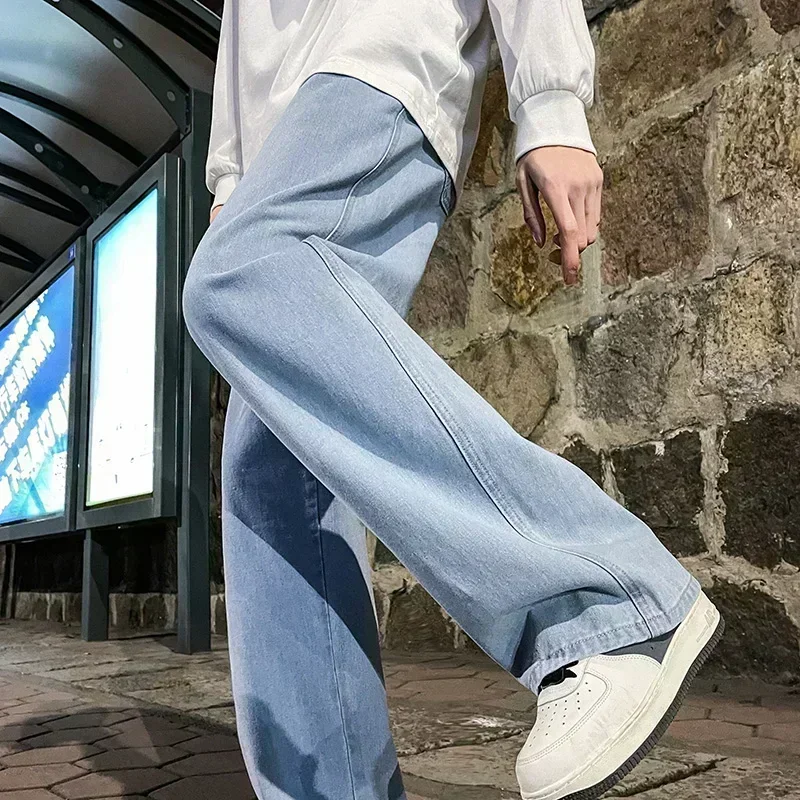 韓国風ストリートウェア、最新トレンドのゆったりとしたカジュア - Men'S Fashion Grey Jeans のレビューと価格