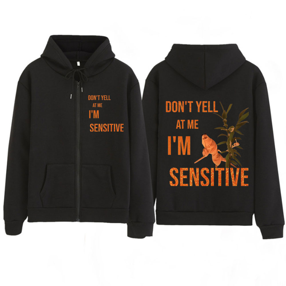 マーカス・ザ・ワーム：私に怒らないで、私は敏感なんだ。面白い - Mens Fashion Zip Up Hoodies のレビューと価格
