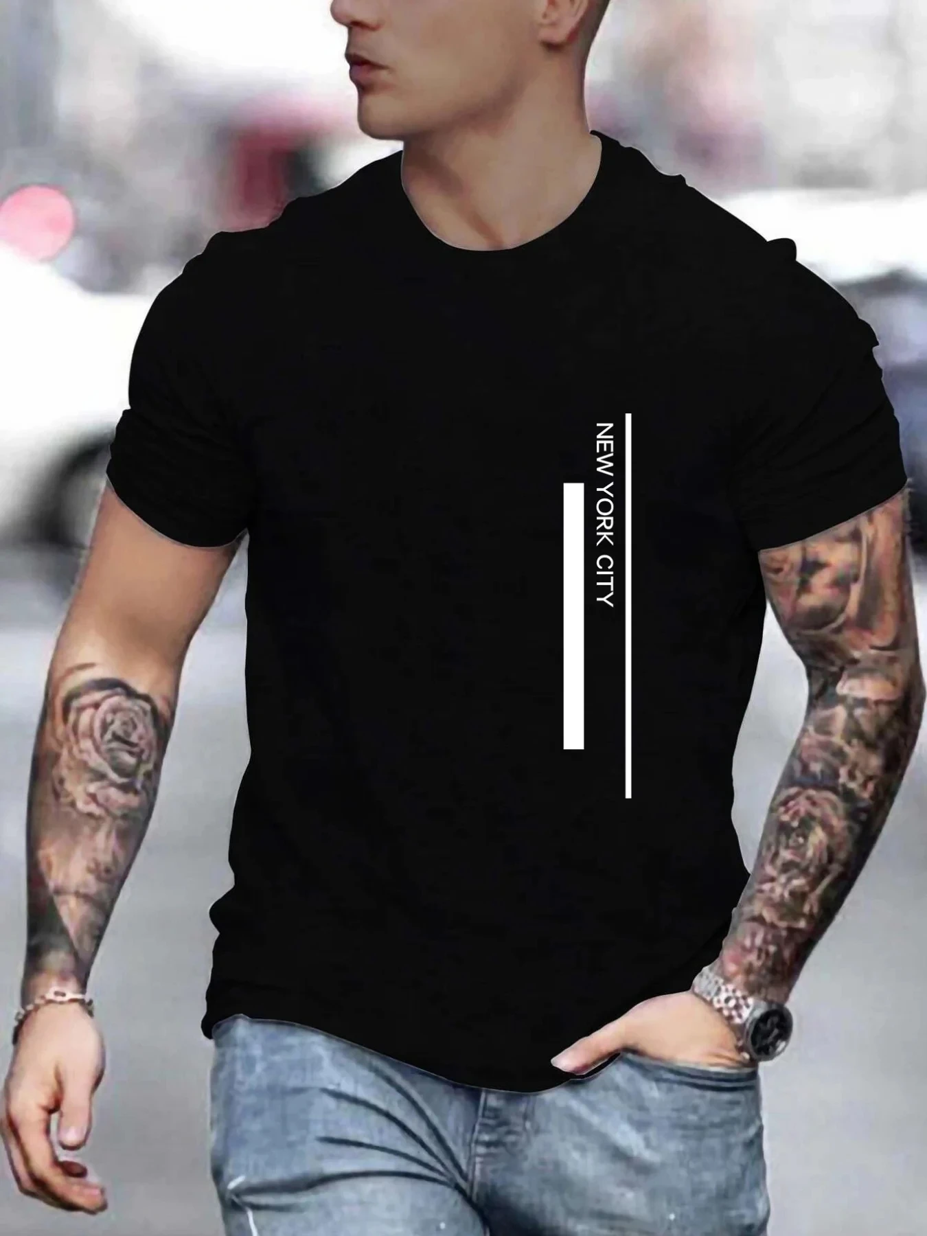 ファッションニューヨークシティレタープリントTシャツクラシッ - Men'S Fashion New York のレビューと価格