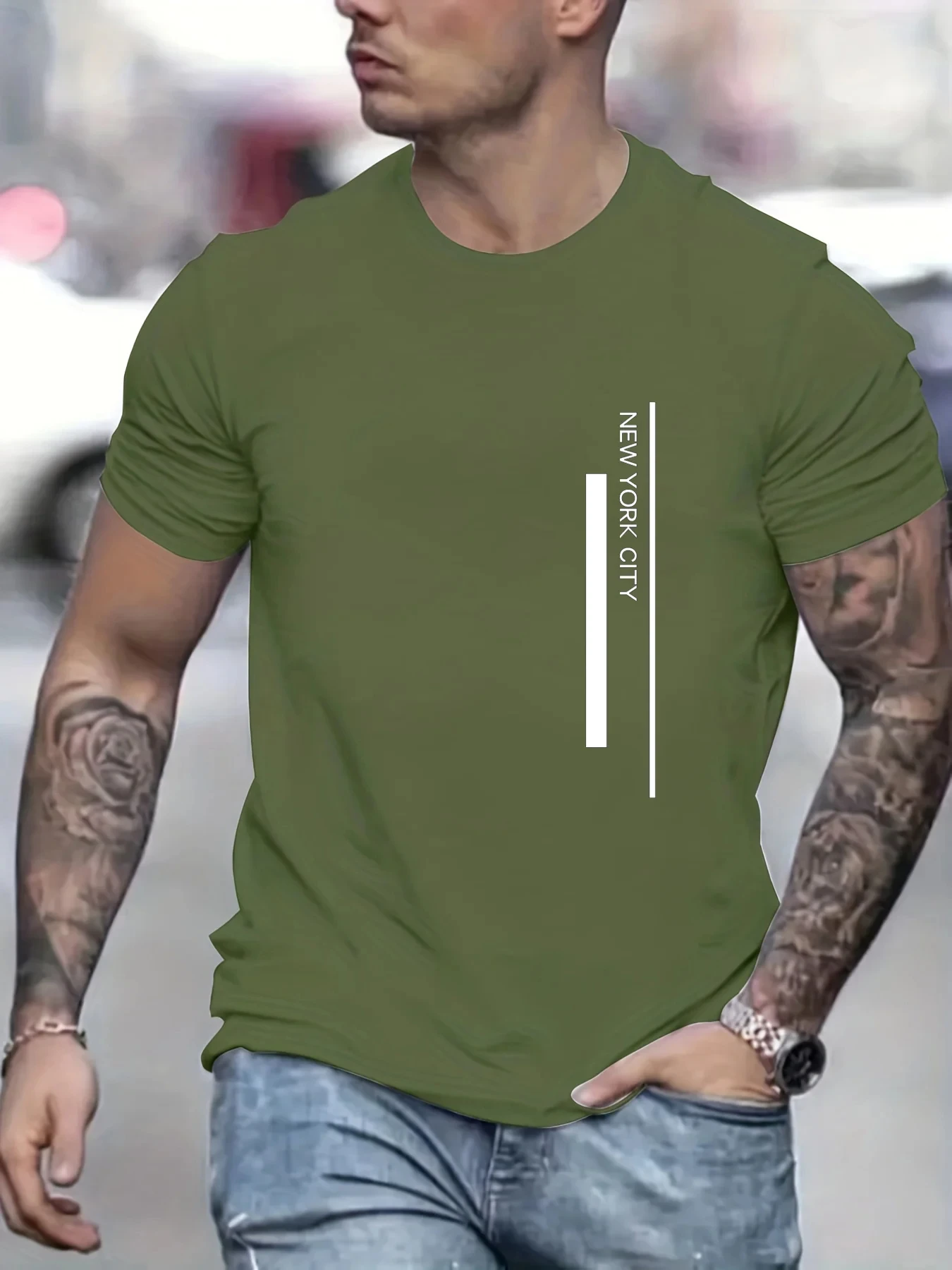 ファッションニューヨークシティレタープリントTシャツクラシッ - Men'S Fashion New York のレビューと価格