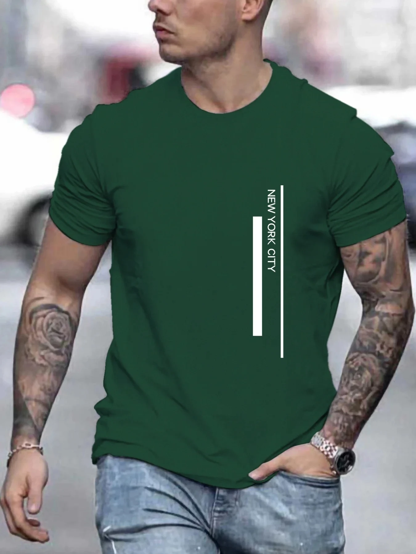 ファッションニューヨークシティレタープリントTシャツクラシッ - Men'S Fashion New York のレビューと価格