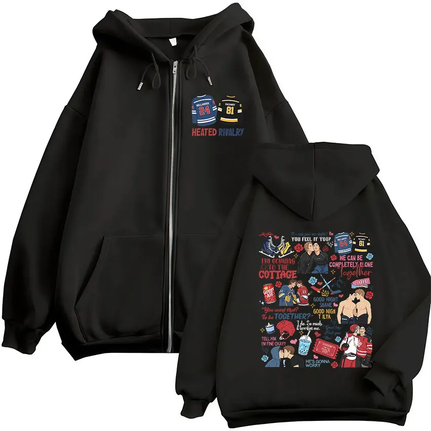 「Heated Rivalry」プリント入り、ジッパー付きパ - Mens Fashion Zip Up Hoodies のレビューと価格