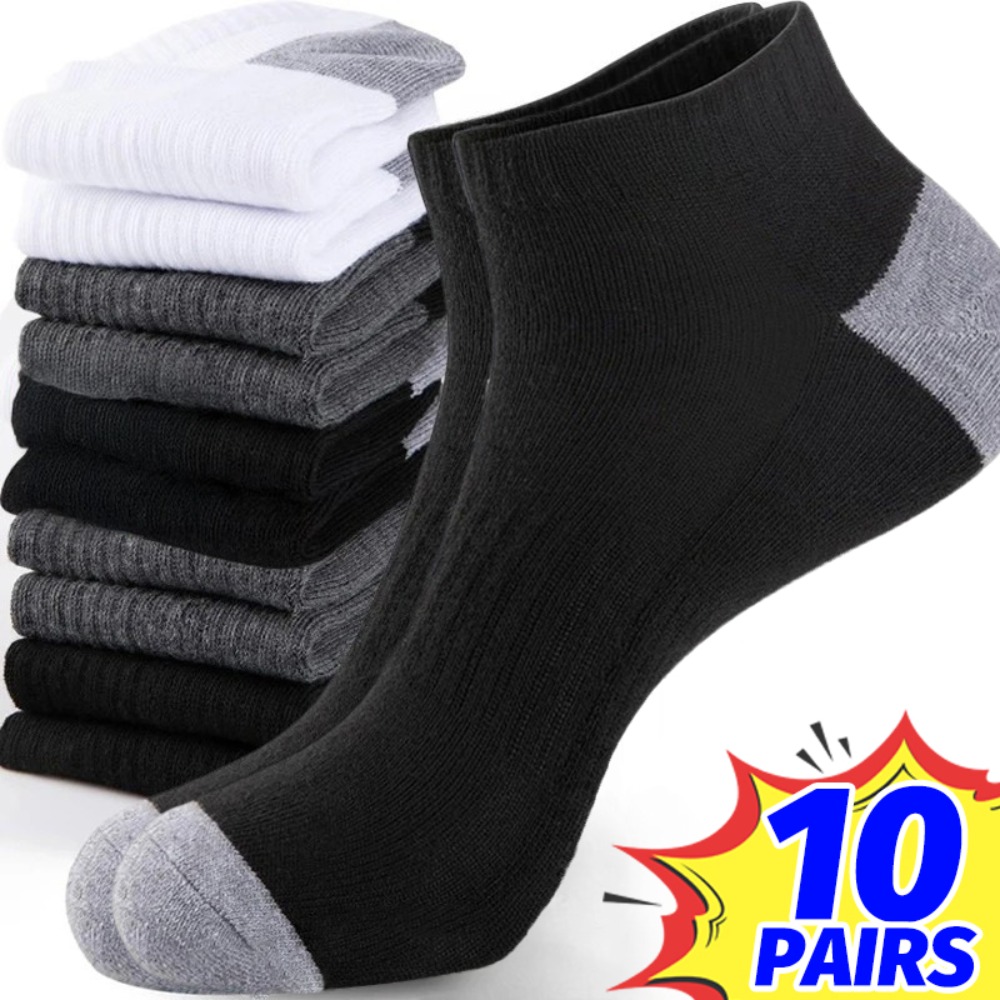 1-10 ペア通気性メンズサマーソックス軽量ソフトローカット - Socks Ankle Men のレビューと価格