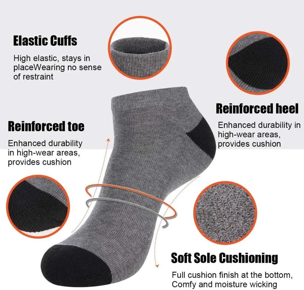 1-10 ペア通気性メンズサマーソックス軽量ソフトローカット - Socks Ankle Men のレビューと価格