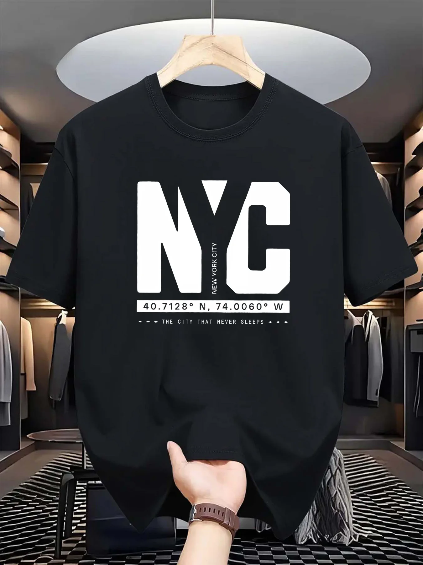 メンズ夏のファッショントレンドカジュアルルーズニューヨーク柄 - Men'S Fashion New York のレビューと価格