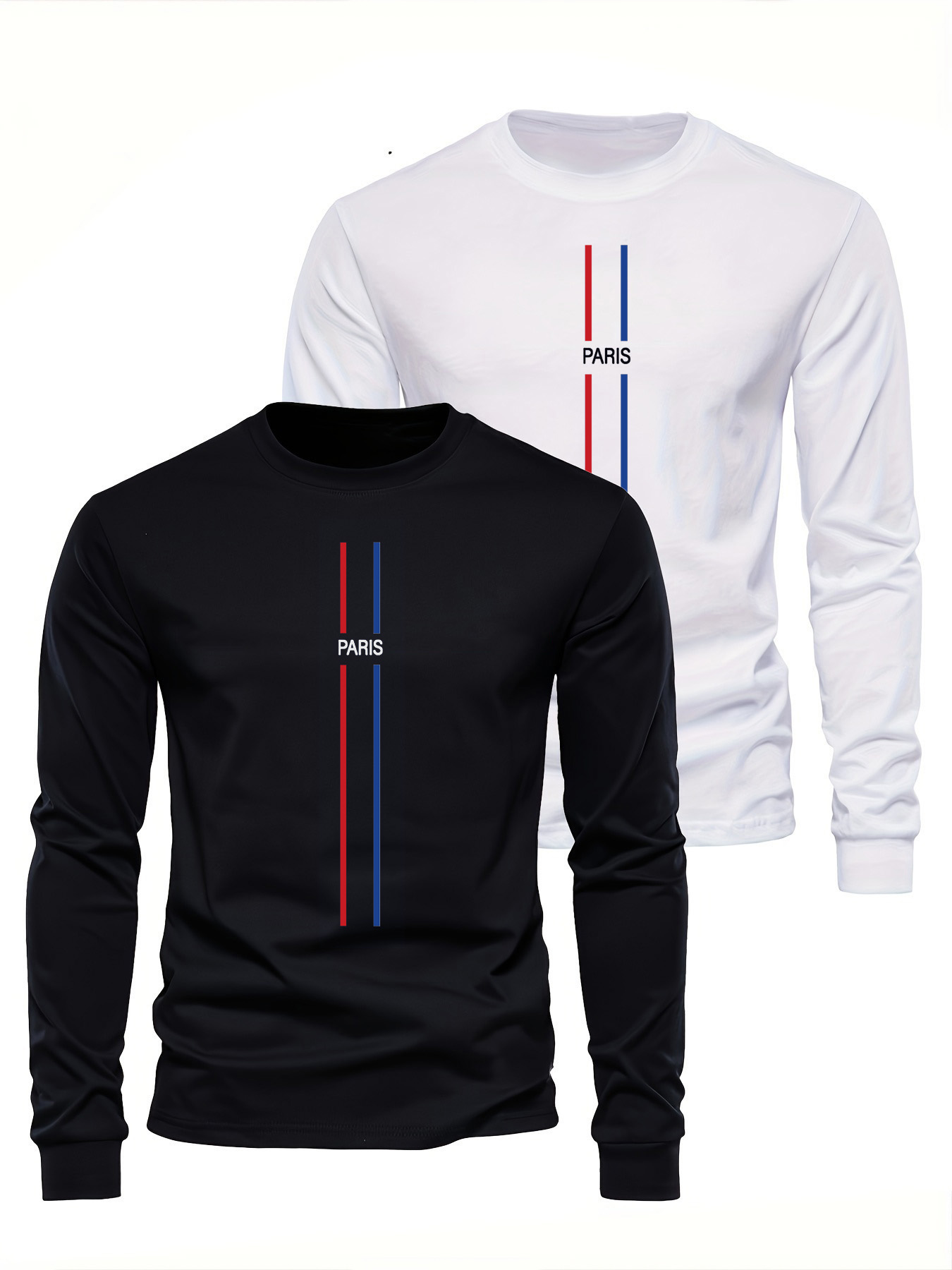 100％純綿を使用した、メンズ用長袖、ラウンドネック、ゆった - Men'S Fashion T Shirts のレビューと価格