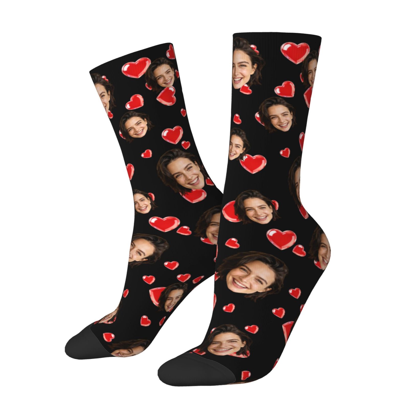 カスタム顔写真ソックス　パーソナライズされたプリントデザイン - Socks Ankle Men のレビューと価格