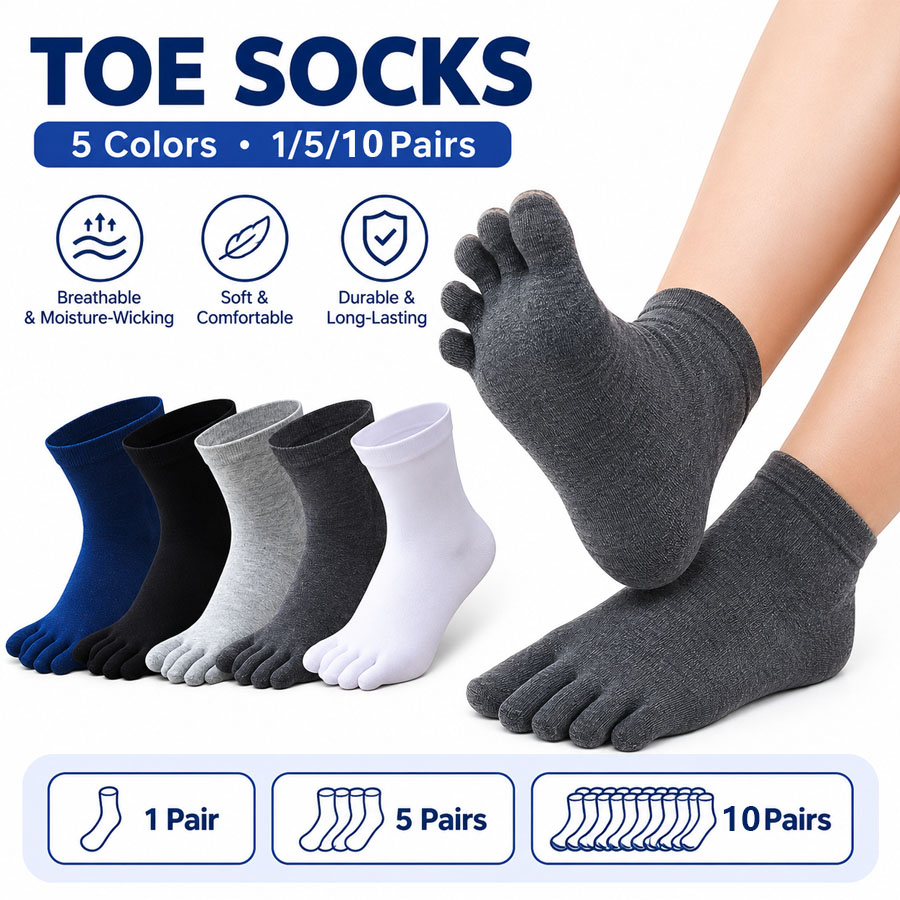 1/5/12足組 男女兼用コットン製つま先ソックス、通気性の - Socks Ankle Men のレビューと価格